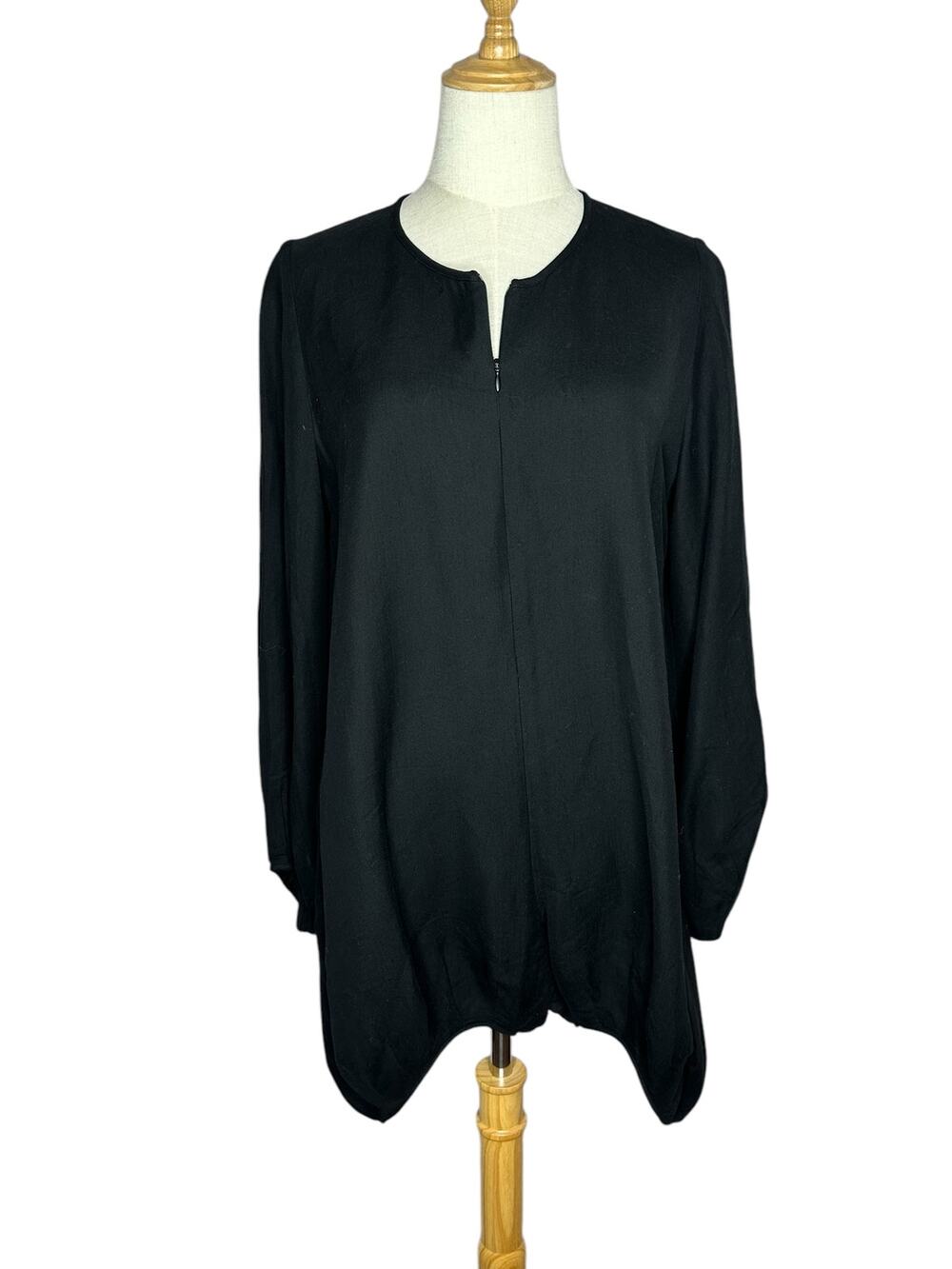 Emporio Armani Black Balloon Short Long Sleeve Romper w/ Pockets Size 8